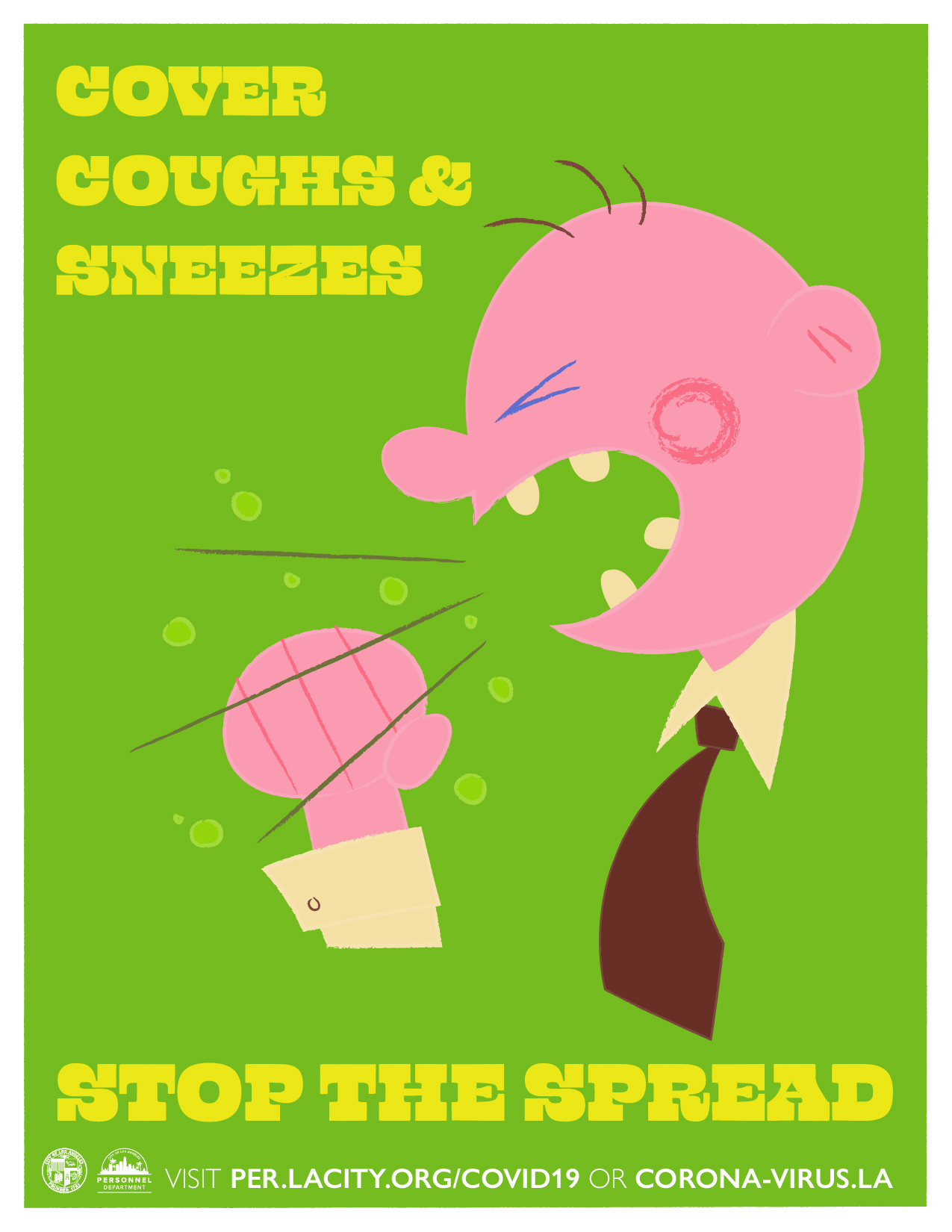 Stop The Spread: Cover Coughs & Sneezes Illustration